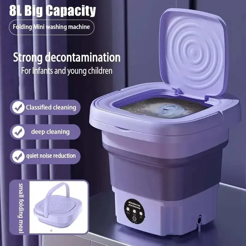 Small Appliances - Máquina de lavar roupa dobrável, 8l,