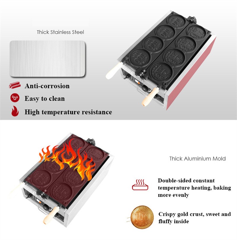 4 pçs pequena moeda de ouro pã - Mini Waffle Maker Machine avaliação e preço